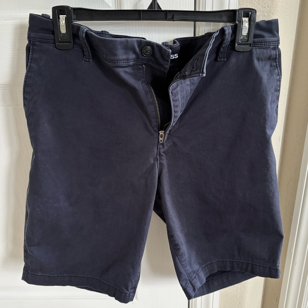 Express Dark Blue Flat Front Shorts
